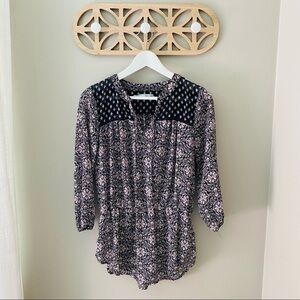Maurices Sheer Blouse Black/Purple Sz Small